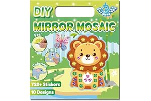 10 Sets Mosaic Sticker Art, SYCARON Mosaic Sticker Crafts Kit Cartoon Creative Stickers, Perfect Art Gifts, Animal