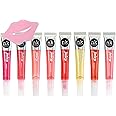 Glam Lux Nicka K Juicy Lip shimmer Lip Gloss Set of 8 & keychain gifts for aunts, women, girls, teens, moms