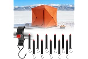 Fabflame 12 Pack Ice Fishing Shelter Tent Hooks, Heavy Duty Ice Fishing Shelters Coat Hooks Accessory Hanger for Ice Fishing Tent, Outdoor Camping, Hunting Blinds, Must-Have Ice Fishing Accessories