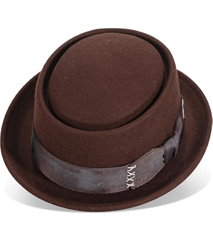 Wide Brim Pork Pie Hat 100% Wool Felt Hats Vintage Porkpie  display picture 2