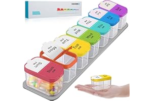Extra Large Pill Organizer 7 Day XL Daily 2 Times a Day Pill Box 7 Day Am Pm Pill Case Jumbo Pill Container for Supplements B