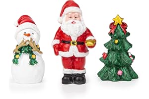 QEQEKAKA Christmas Aquarium Decorations 3PCS Resin Christmas Fish Tank Decorations Include Aquarium Christmas Tree & Snowman Christmas Figurines & Santa Claus for Christmas Fish Tank Supplies Table Decor
