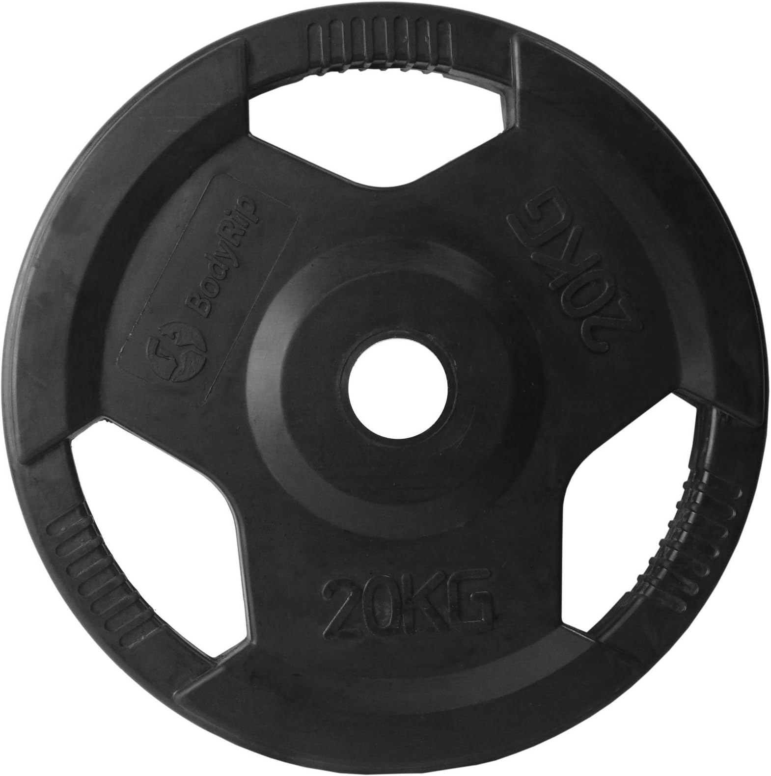 BodyRip PREMIUM PRO (1PC or 2PC or 4PC) Olympic Tri-Grip Rubber Plates | Barbells, Dumbbells | Machine or Free Weights | Home Gym, Fitness Exercise, Lifting, Fat Loss, Ripped, Crossfit, Calisthenics