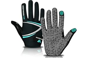 WESTWOOD FOX Full Finger Cycling Gloves, Padded, Anti-Slip Touchscreen, Shock Absorbing Mountain Bike Gloves for Road Bicycle