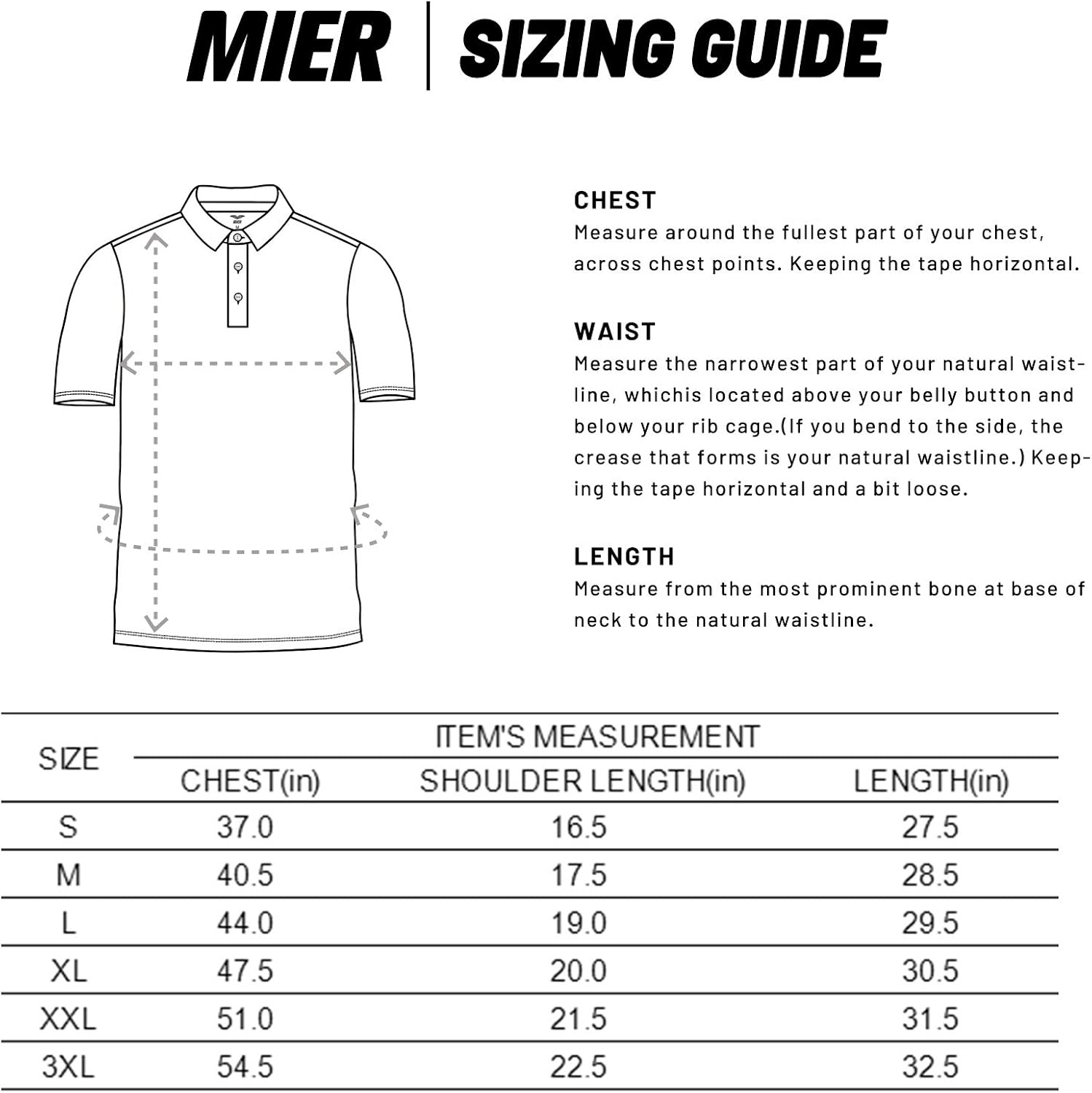 MIER Men's Golf Polo Shirt Short Sleeve Sun Protection Outdoor Sport Shirts Quick Dry: Clothing