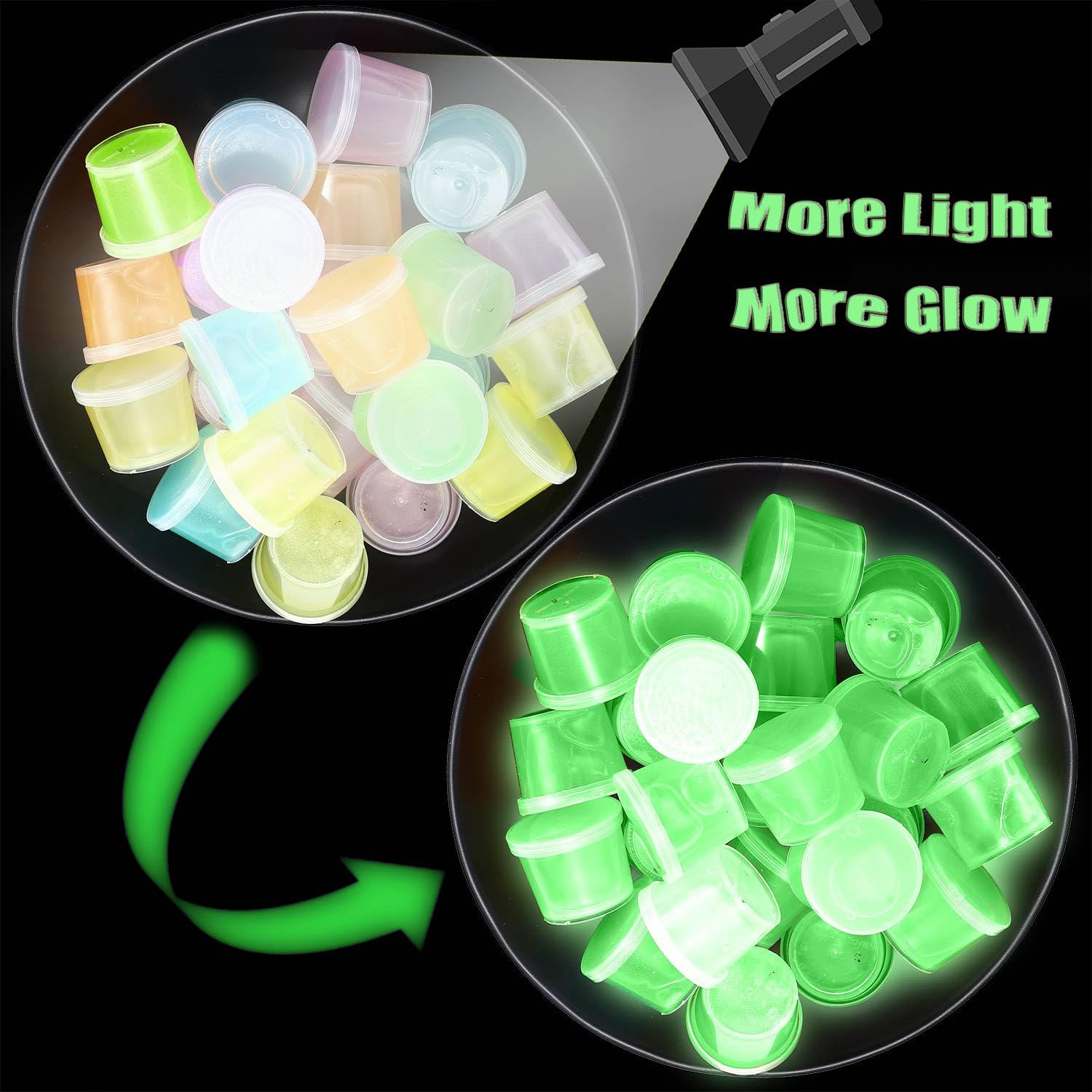 Glow in The Dark Party Supplies - 25 Pack Glow Slime Kit for Girls Boys Idea for Kids Party Favor, Goodie Bag Stuffer, Classroom Prize - Unique Texture and Sensation