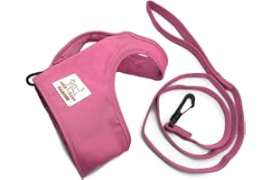 TSA Fast Pass Hold M Tight Metal Free Travel Leash Harness for Small Pets Traveling underseat of Airplane - SM-MD (Pink)