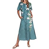 ZEAGOO Women Summer Dress Casual Beach Dress Floral Maxi Split Long Dress 2026 Vacation Dress