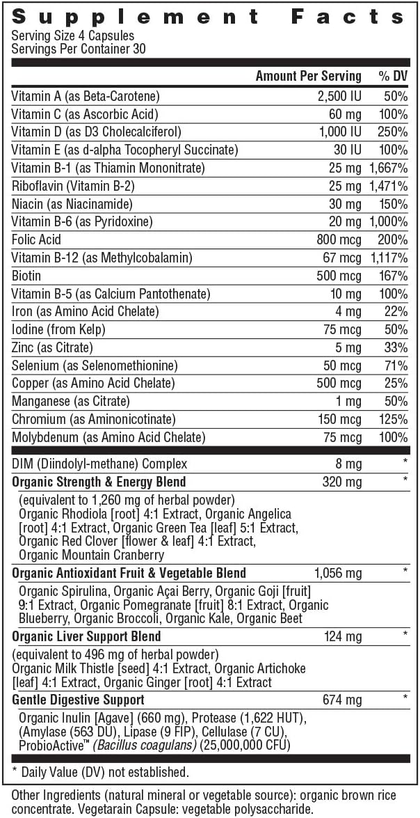 Rainbow Light Women’s Multivitamin, Organic Fruits & Vegetables, 120 Capsules (Package May Vary): Health & Personal Care