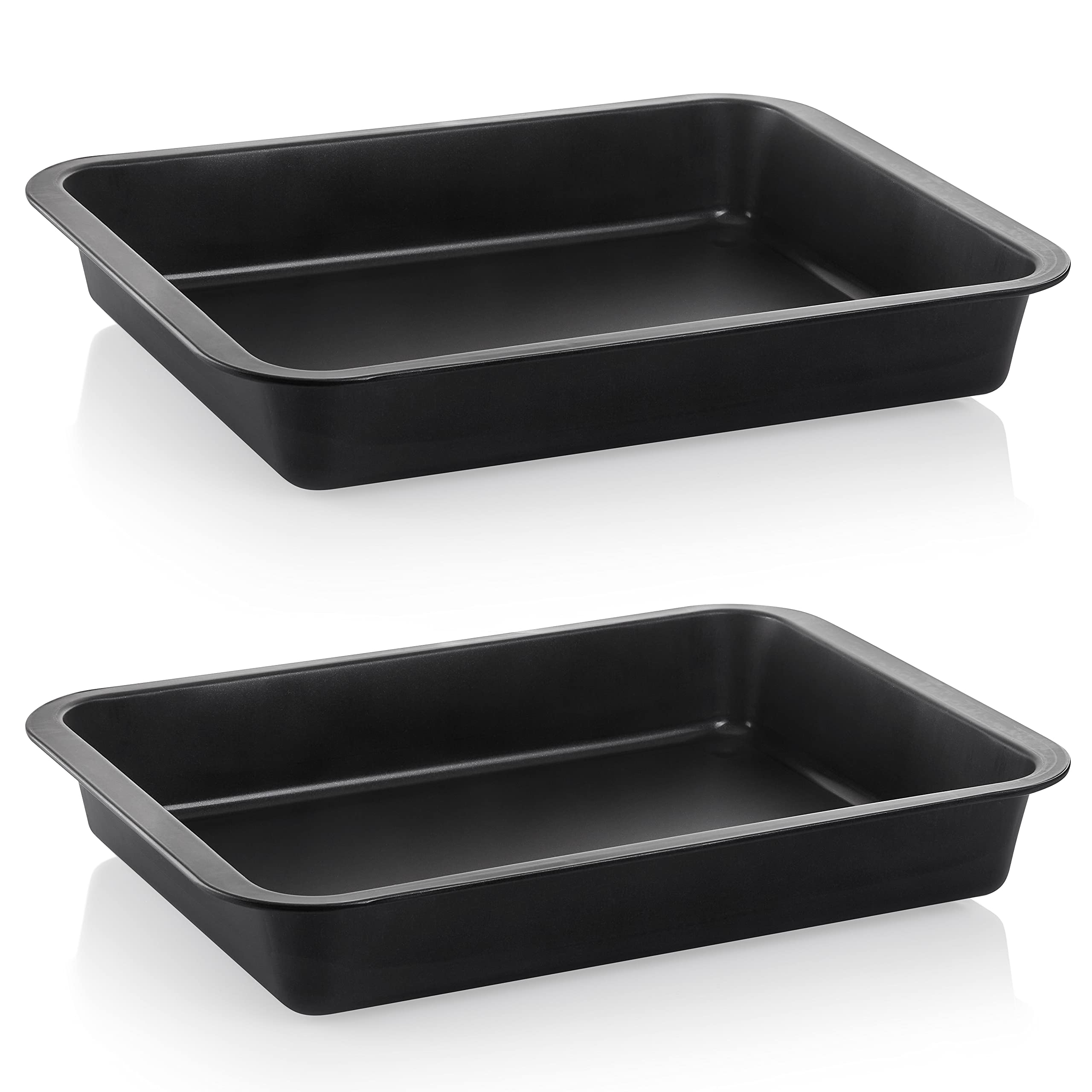 Grizzly Set of 2 Baking Trays - Non-Stick Roasting Tin - Deep Oven Dish - 40 x 29 x 6 cm (16" x 11" x 2.5")