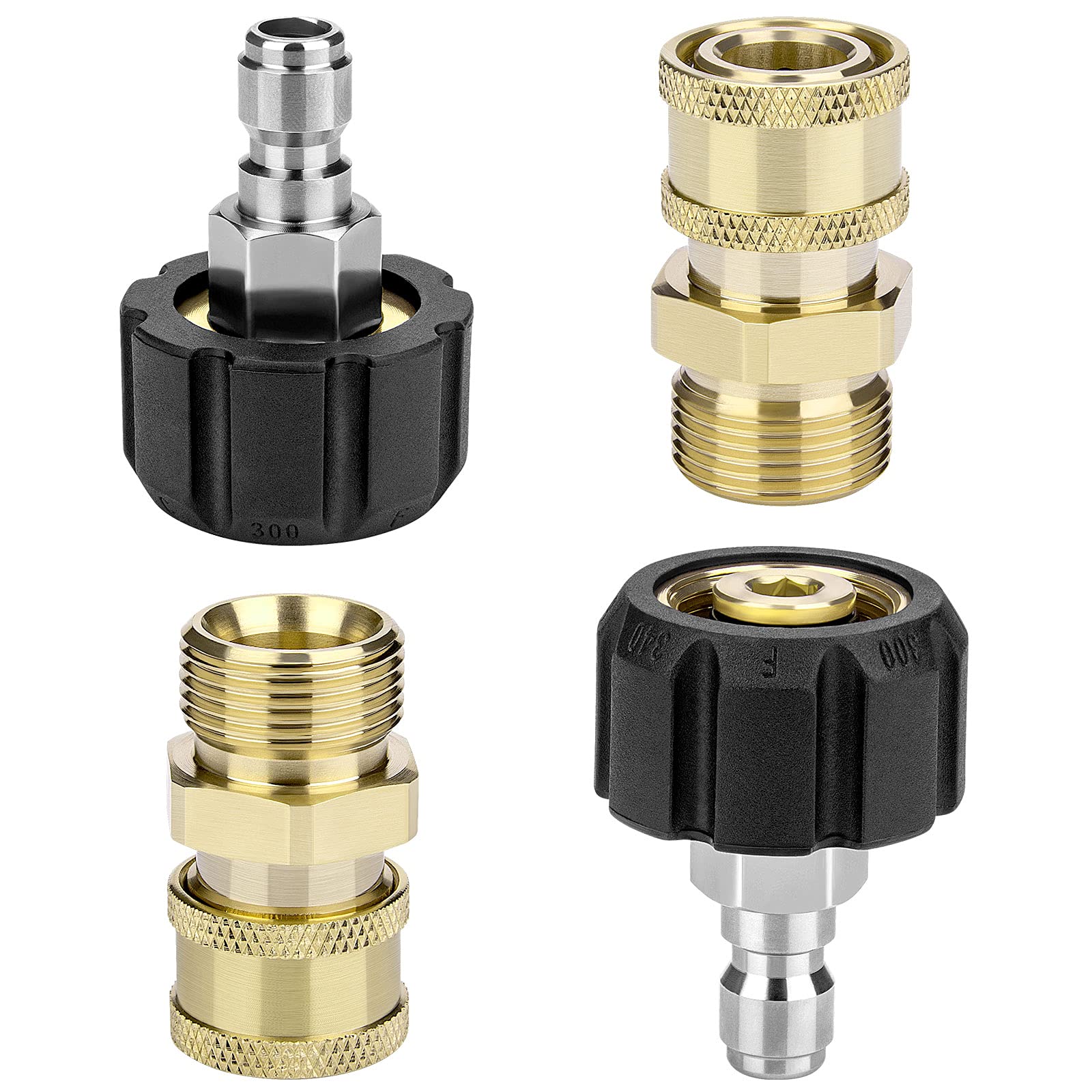 Photo 1 of Pressure Washer Adapter Set, 2 Pair M22 (M22-14MM) 1/4'' Quick Connect, Pressure Washer Quick Connect, it's fitting 1/4inch nozzle or spray gun, Washer Hose, not fit 3/8inch, 5000 PSI…