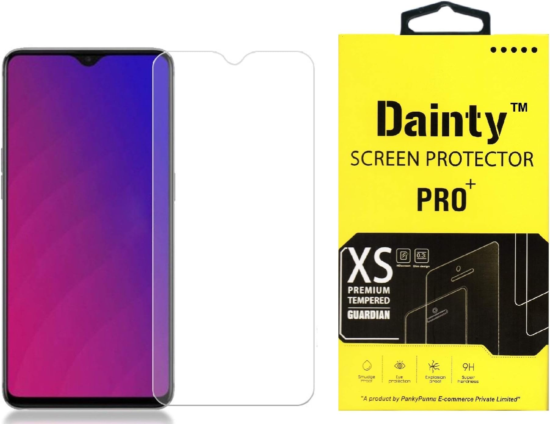 Dainty 6.3 inch Gorilla Cover Tempered Glass Screen Guard Protector for Realme 2 Pro