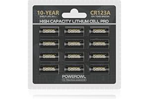 POWEROWL CR123A 3V Lithium Battery 12 Count, High Capacity 123A 123 C123 Batteries, Long-Lasting Power