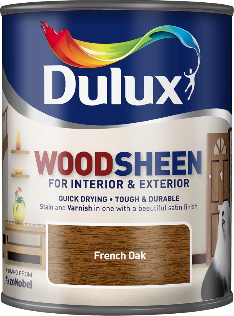 Dulux Woodsheen Quick Drying French Oak 750ML Interior Exterior Wood Stain