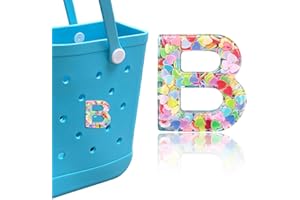 HLUWA Letter Charms for Bogg and Simply Southern Bags - Alphabet Sequin Lettering Accessories, Insert Decorative Letters for Handbag, Beach Tote
