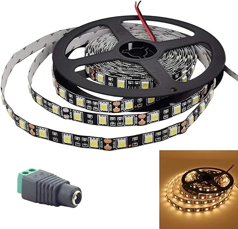 Flexible 16.4ft 5M 300Leds RGB 5050 SMD LED Strip Light Non-Waterproof Black PCB