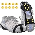 Azarxis Walk Traction Ice Cleat Spikes Crampons with 10 Spikes Snow Grips Stretch Footwear Traction for Walking, Jogging, Climbing, Hiking on Snow and Ice