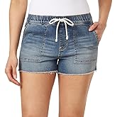 WallFlower Womens Tomboy Jogger Shorts Denim Mid-Rise Insta Stretch Juniors