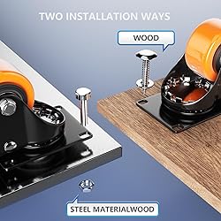 2 Inch Caster Wheels, Casters Set of 4 Heavy Duty