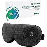 Telepepe Heated Eye Mask for Dry Eyes, Cordless Warm Eye Compress, 4 Heat Levels, 4-Level Timing, 1000mAh Rechargeable, Blepharitis, Styes, Washable Cover, Travel, Gifts for Family(Black)