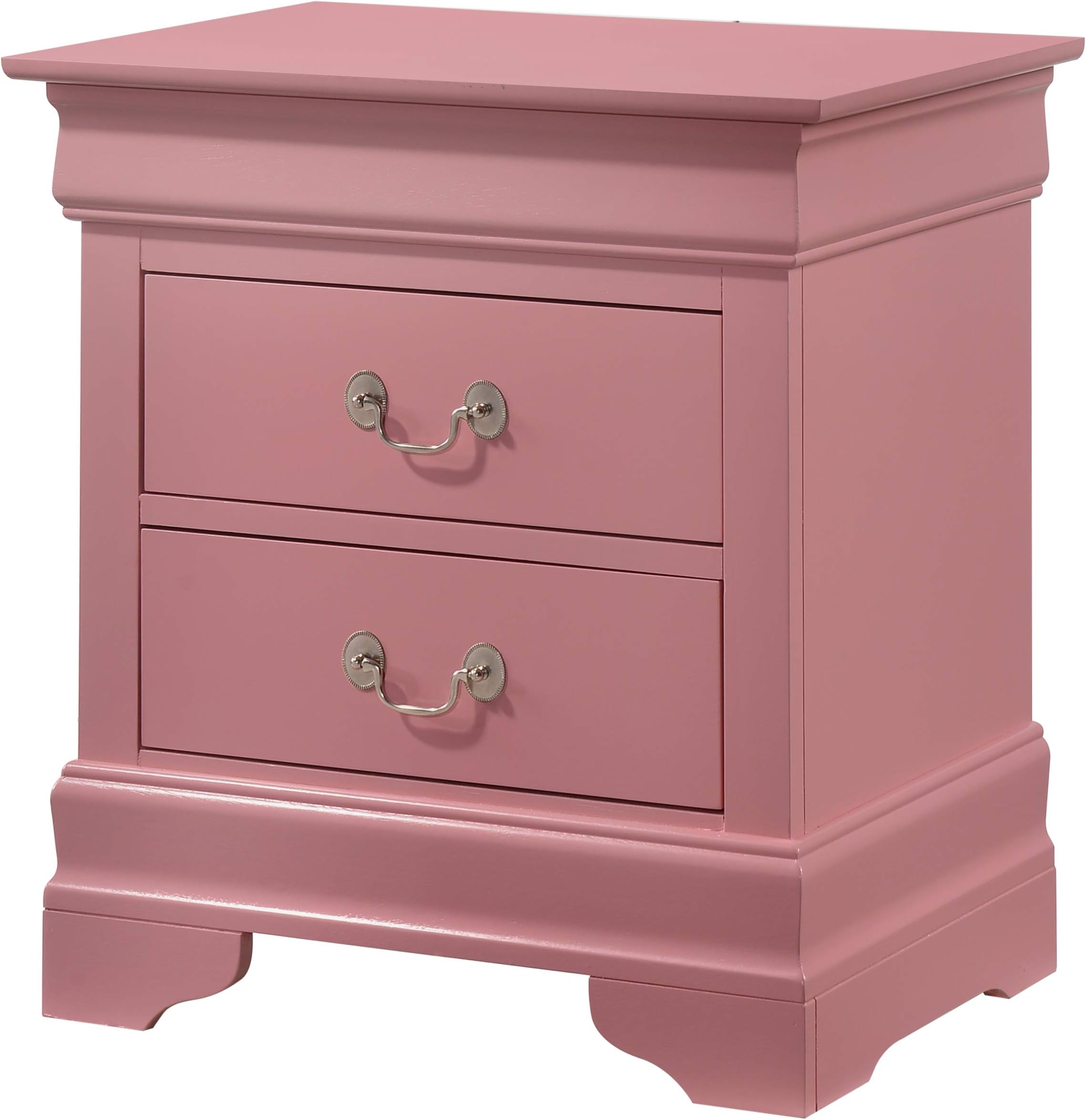 Glory FurnitureLouis Phillipe 2 Drawer Nightstand in Pink