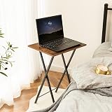 HOOBRO Side Table 2 Set Folding Tables Industrial Rustic Brown EBF25BZ01 view 4