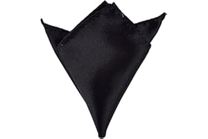 Boolavard Satin 1pcs, 6pcs or 12pcs Pack Solid Plain Wedding Mens Pocket Square Office Suit Handkerchief Hanky