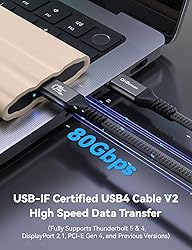 80Gbps USB 4 V2 Cable for Short Thunderbolt 4 Cable