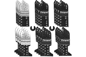 Lenporl 24 Pcs Oscillating Saw Blades, Universal Wood Metal Oscillating Tool Blades, Multitool Quick Release Saw Blades Compatible with Dewalt Ryobi Milwaukee Rockwell Fein and More