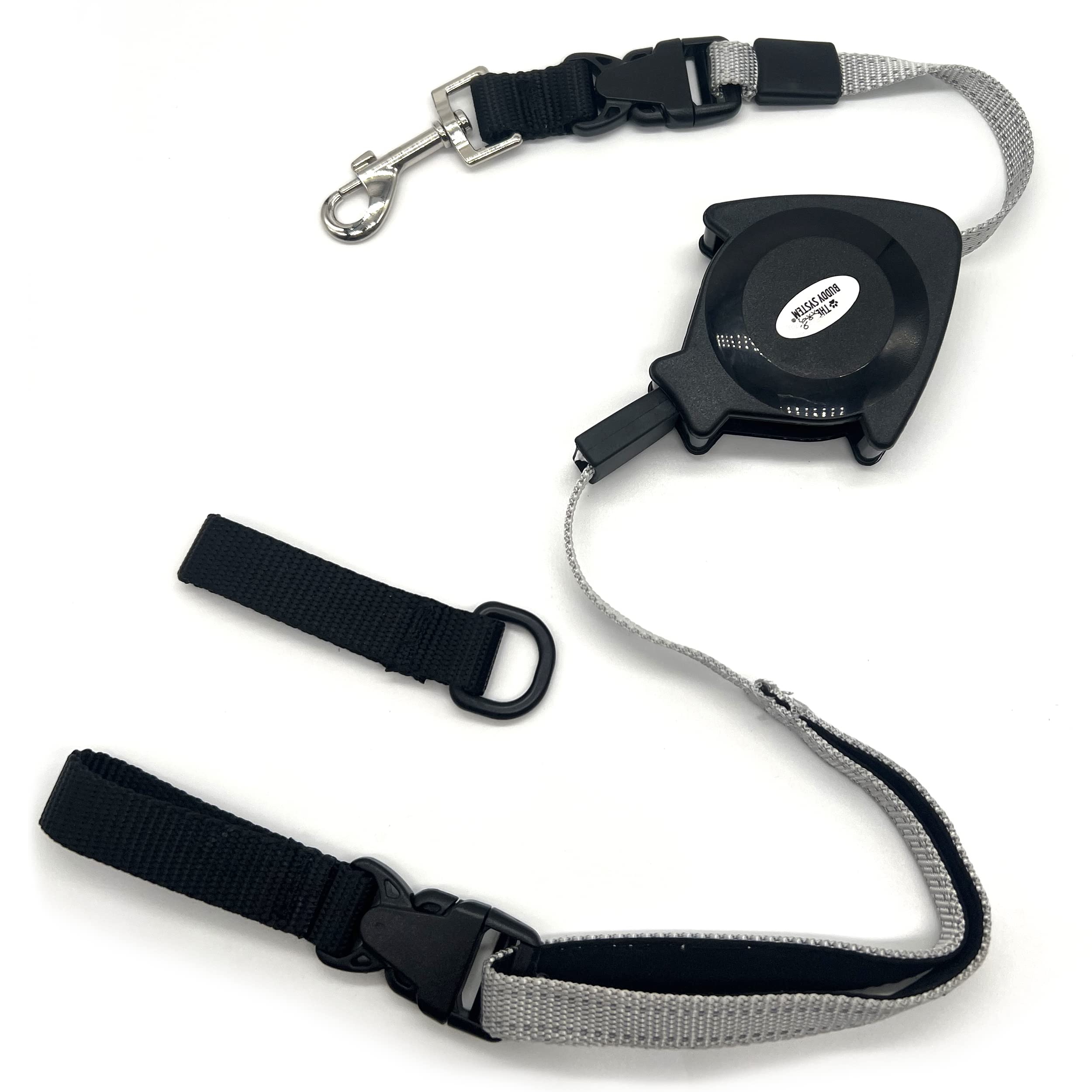 The Buddy System Retract A Buddy - Retractable Hands Free Waist Belt Leash for Walking, Jogging, Running, Hiking and Training Small Dogs