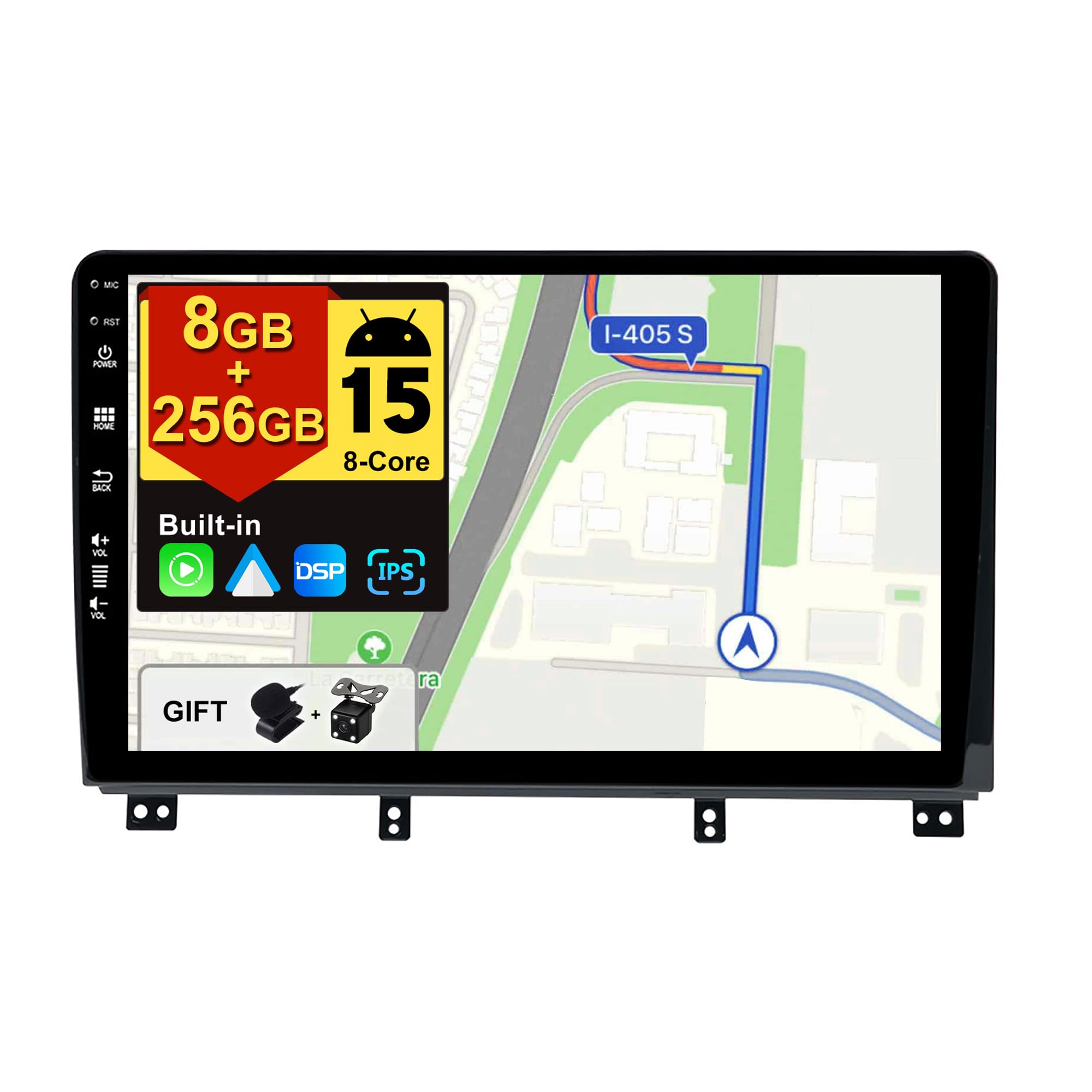 BXLIYER - [8G+256G] - Android 15 IPS Car Stereo For Peugeot 3008/5008 (2009-2016) - Wireless CarPlay/Android Auto - LED Camera & MIC - 9 Inch 2 Din - Steering Wheel DAB Fast-boot 360-CAM WIFI DSP