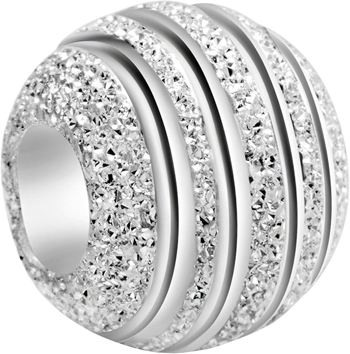 Produktbild von Andante-Stones Original Massiv 925 Sterling Silber Kristall Bead "provence" Element Kugel Für European Beads + Organzasäckchen Ffnr