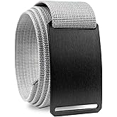 GRIP6 Ninja Nylon Belt – Heavy-Duty Tactical Belt for Men & Women – Adjustable with Aluminum Buckle – Men's Accessories for Golf, EDC, and Casual Wear – Made in the USA – Medium (32-34), Titanium