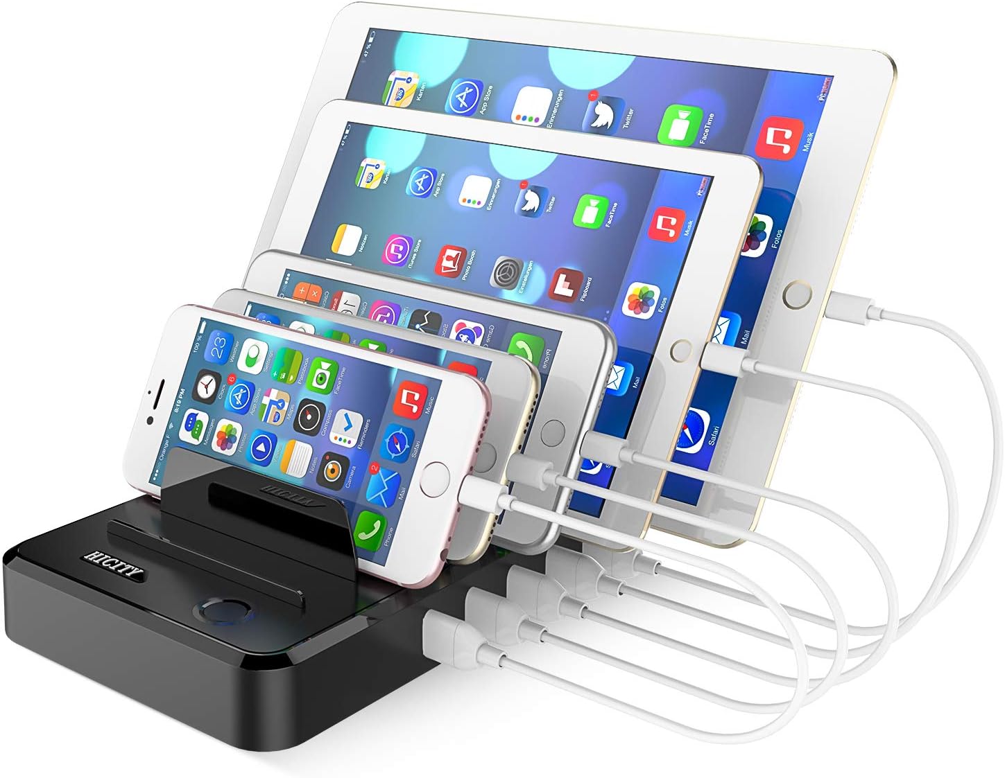 Cell Phone Charging Station Dock for Multiple Devices, 40W/8A, 5Port