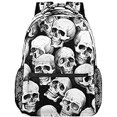 Peaom Halloween Skull Pattern Backpack for Kids Women Men School Backpacks Girls Boys Adults Bookbag Laptop Computer Back Pack Casual Daypack