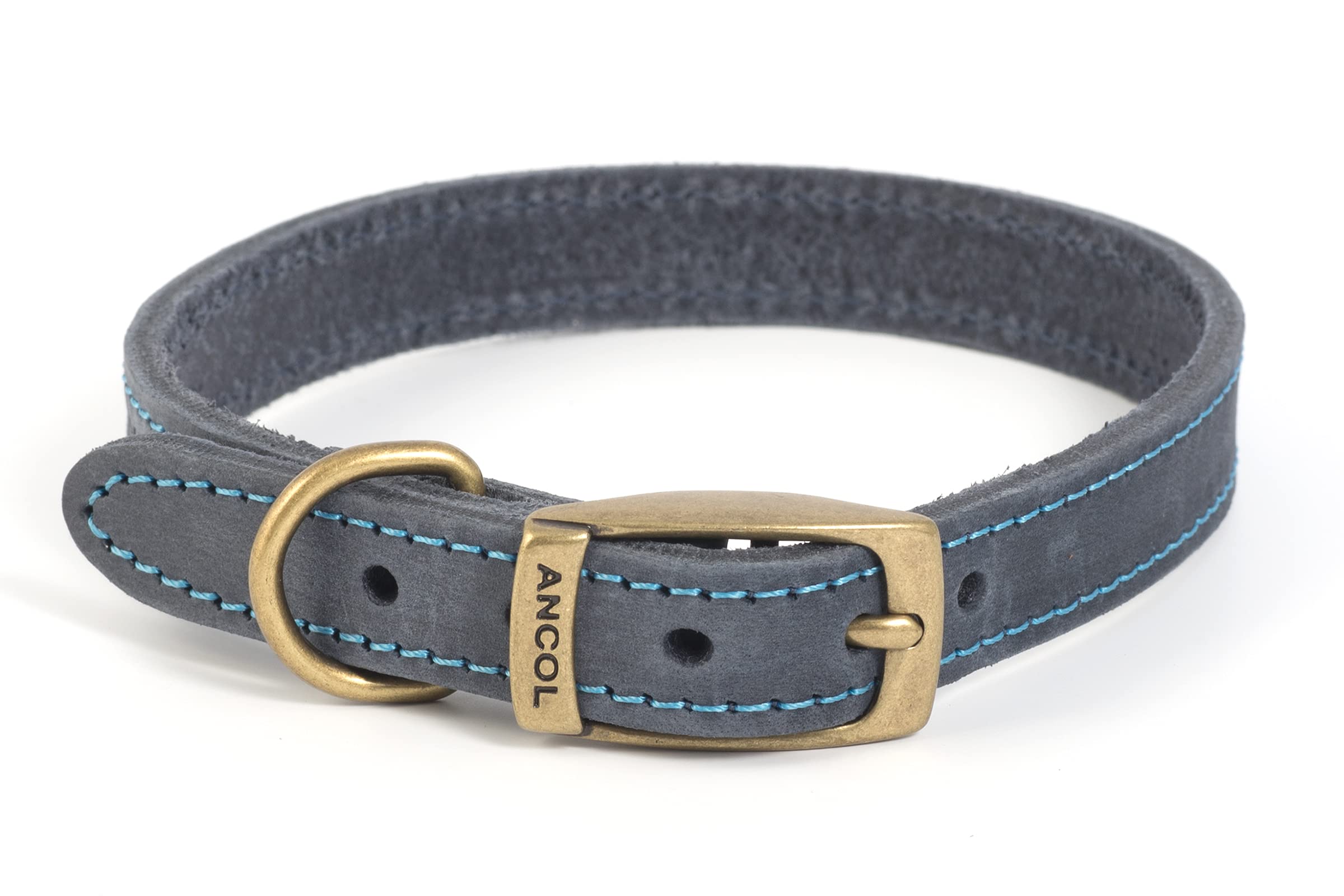 Ancol Timberwolf Leather Collar Blue Size 5, To Fit Neck 39-48 cm, Collar Width 2.2 cm — image 1