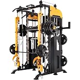 Altas Strength 3061B Smith Machine Home Gym Power Cage, 440 LB Stacks | Dual 220LB weight stacks, lever arms, 2:1 pulley system, LAT pulldown &amp; cable crossover for All-in-One full-body training.