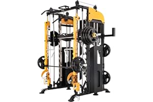 Altas Strength Smith Machine with Lever Arms Pulley Ratio 2:1 Squat Rack Pull Up Bar Upper Body Strength Training Leg Developer Light Commercial Home Gym Strength Training 3061B