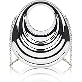 QZUnique Gold Silver Purse Clutch for Women - Acrylic Evening Bag with Detachable Chain, Formal Wedding Party Dressy Handbag