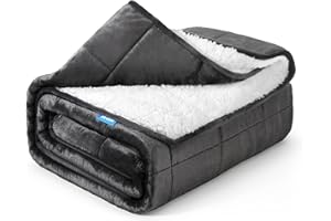AIRCLIFF Weighted Blanket 20 lbs 60x80 inches, Sherpa Fleece Throw Blanket for Winter, Fuzzy Fluffy Soft Cozy Heavy Blanket for Couch Sofa, Plush Thick and Warm Blanket Queen Size Bed