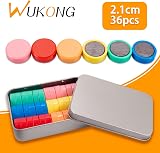 Wukong 24Pcs Round Fridge Magnets 6 Colors 30mm 8mm Thick with Iron Box view 2