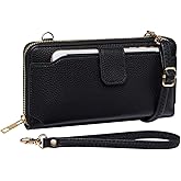 K . A Womens Wristlet Wallet Crossbody Bag Cellphone Purse Handbag RFID Card Slots 2 Strap Wrist