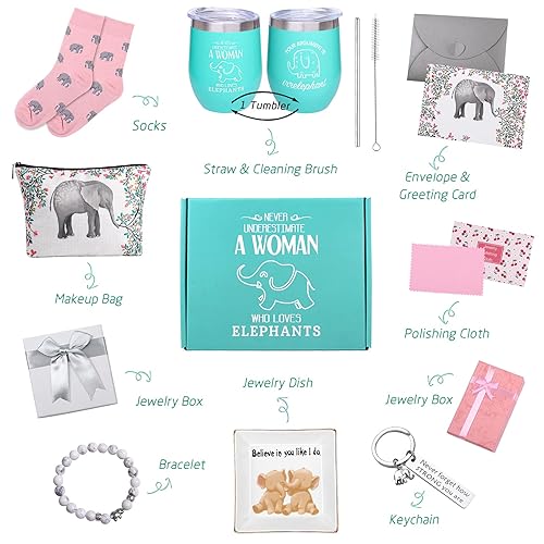 LIKEABLUE Elephant Gifts for Women, Birthday Gifts for Women Elephant,  Elephant Lovers Gifts, Elephant Gift Id