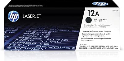 HP 12A Q2612A Black Original LaserJet Toner Cartridge, 2000 Page Yield