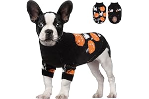 OTOB Small Medium Dog Sweater, Halloween Warm Knitwear Sweater for Large Cats, Turtleneck Pumpkin Holiday Thanksgiving Christmas Party Costume for Pets Classic Clothes Dog Apparel, Black, L