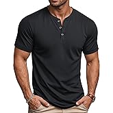 MAGCOMSEN Men's Henley Short Sleeve Shirt Moisture Wicking Lightweight Cotton T-Shirts Casual Summer Basic Tee Shirt
