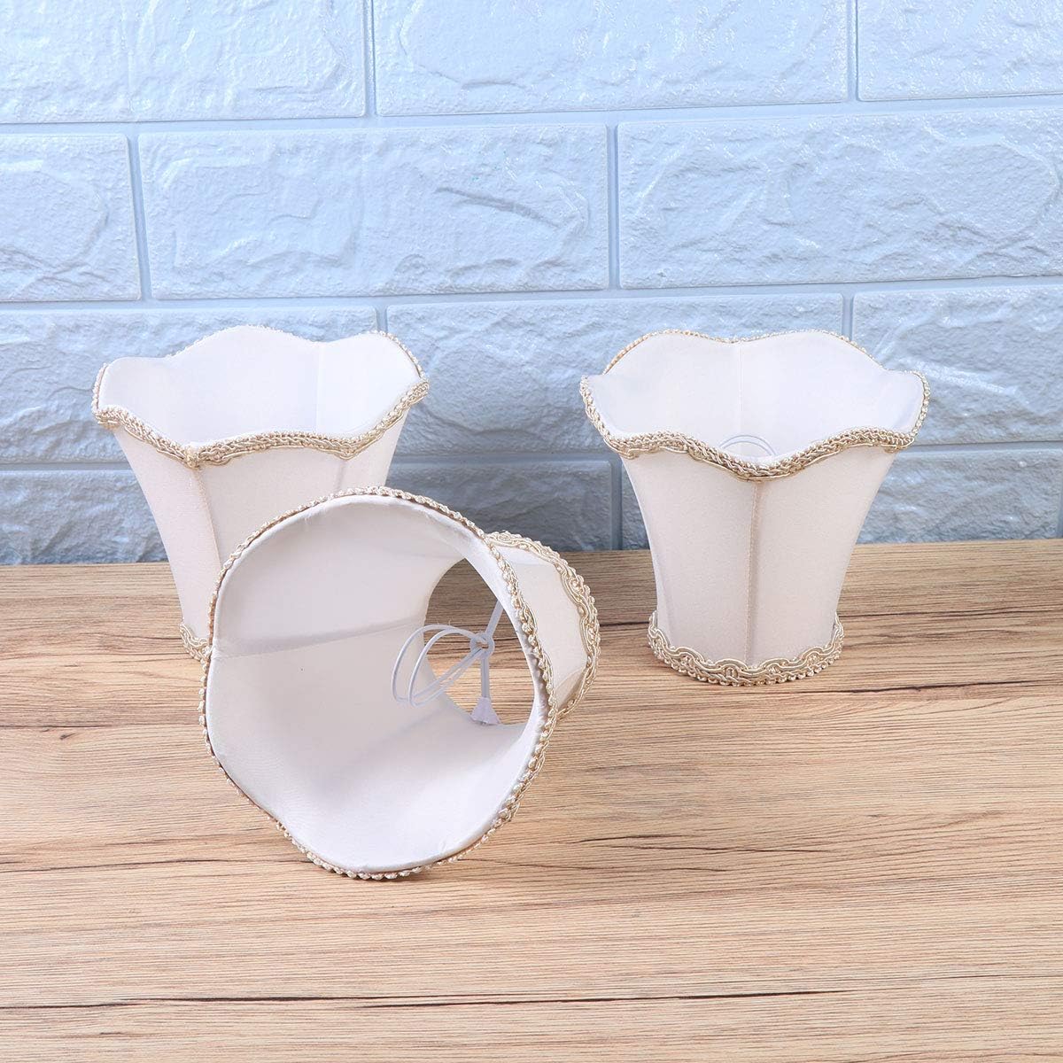 LIOOBO 3pcs/Bag European Lamp Shades Candle Chandelier Lampshade Holder Modern Shade kit for Upward Pointed Candle-Style Bulb/Table/Wall Light (024White Flash) - Image 5
