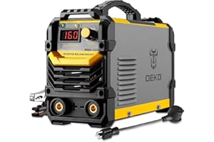 DEKOPRO 110/220V MMA Welder, Work Clamp with 160A ARC Welder Machine IGBT Digital Display LCD Hot Start Welder with Electrode