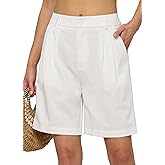 Willit Women's Linen Shorts Wide Leg Dress Casual Summer Pleated Shorts High Waisted with Pockets 7" 10"