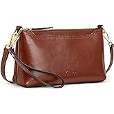 Kattee Leather Crossbody Bags for Women Trendy, Small Shoulder Purses and Handbags, Clutch Wristlet Wallet with 2 Straps